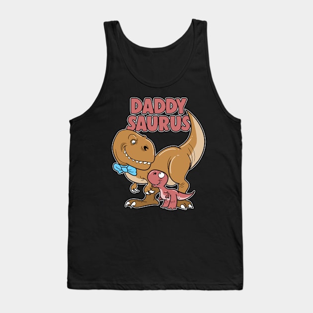 Daddysaurus Dad Daddy T-Rex Dinosaur Dino Tank Top by ModernMode